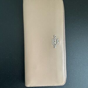 Coach Beige Zip Wallet